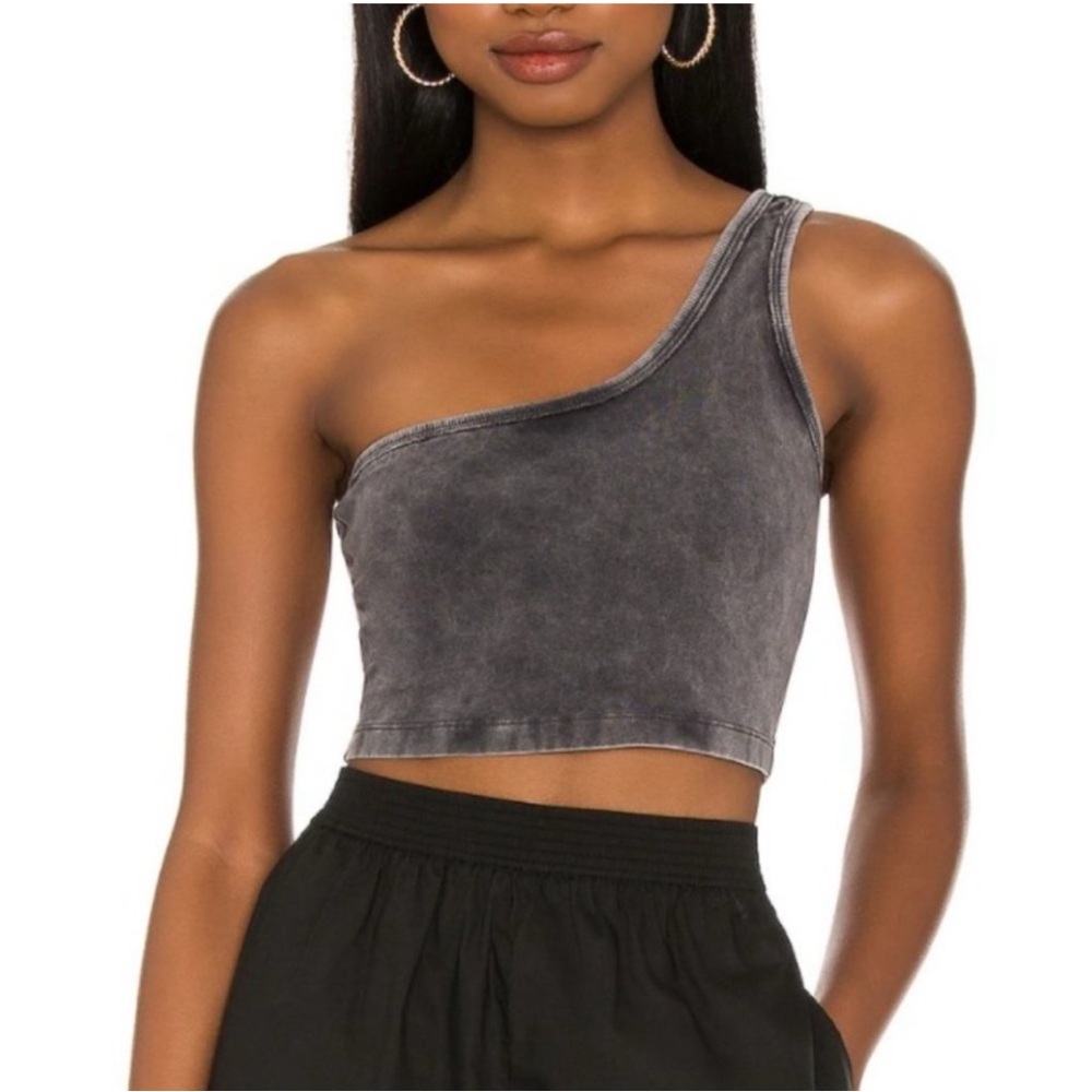 One-Shoulder Gray Top